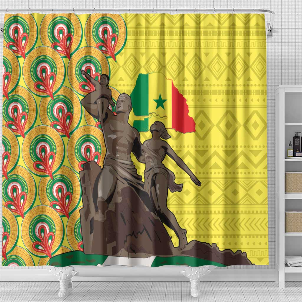 Senegal African Renaissance Monument Shower Curtain Ankara Pattern LT14