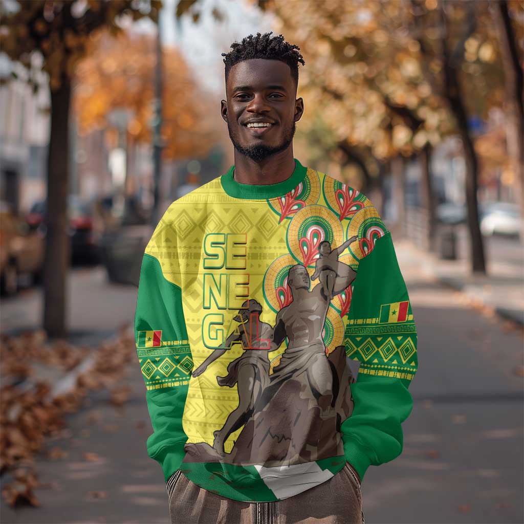 Senegal Monument de la Renaissance Sweatshirt Africaine Ankara Pattern LT14