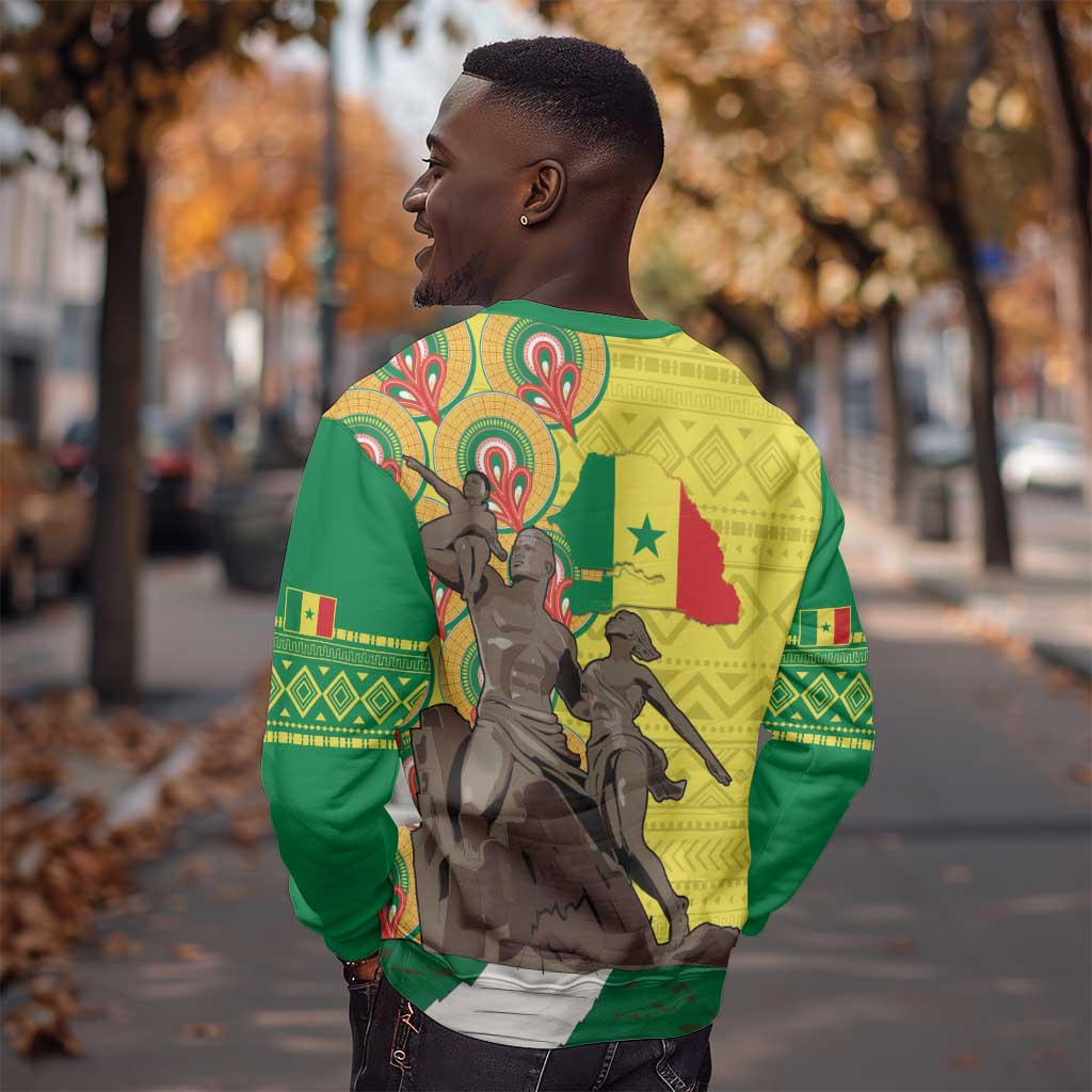 Senegal Monument de la Renaissance Sweatshirt Africaine Ankara Pattern LT14
