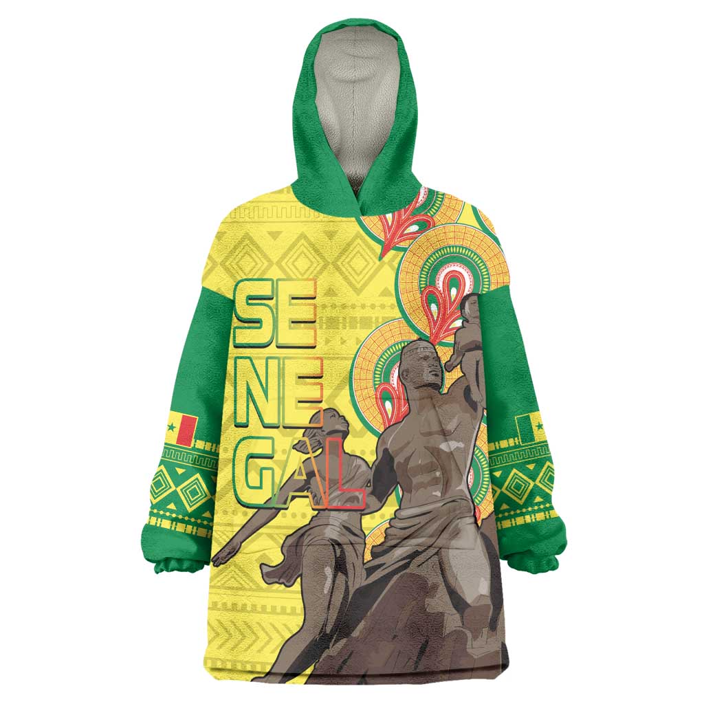 Senegal Monument de la Renaissance Wearable Blanket Hoodie Africaine Ankara Pattern LT14