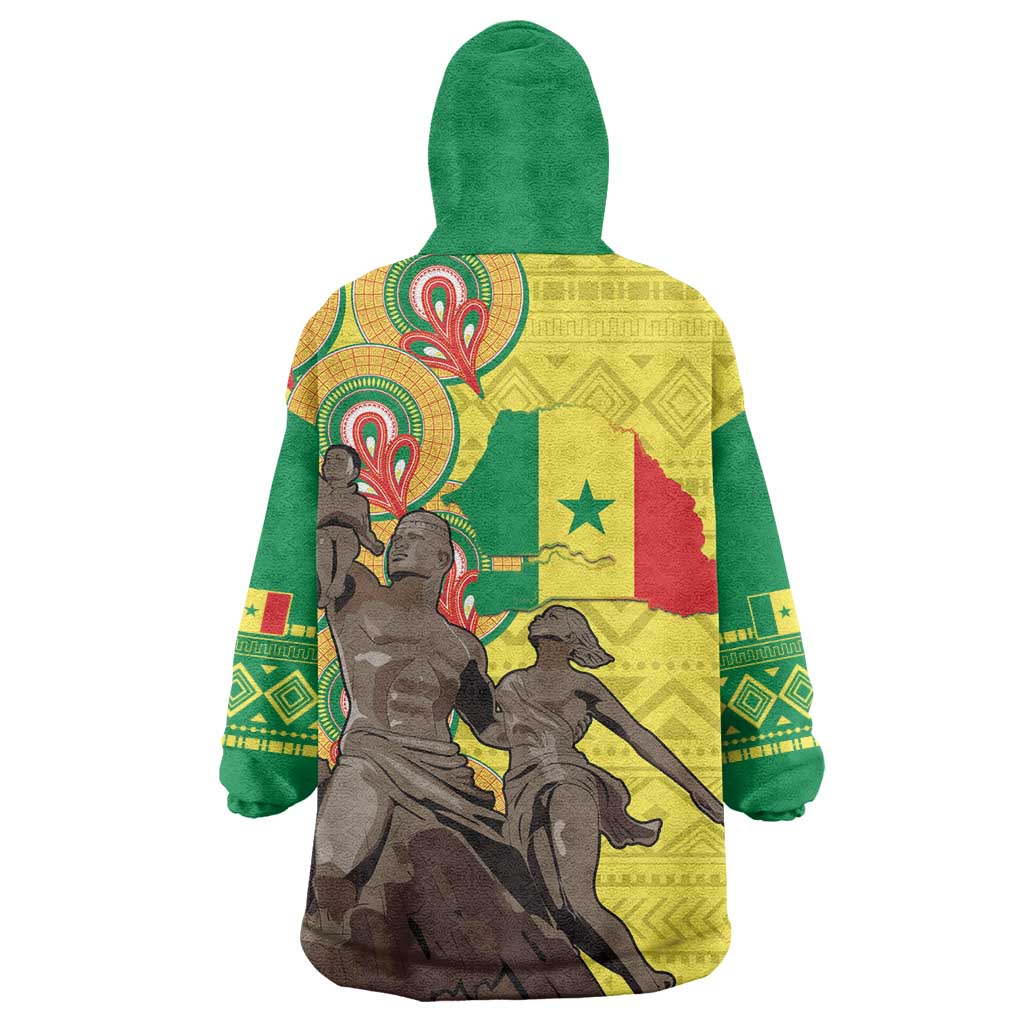 Senegal Monument de la Renaissance Wearable Blanket Hoodie Africaine Ankara Pattern LT14