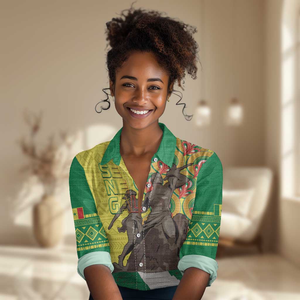Senegal Monument de la Renaissance Women Casual Shirt Africaine Ankara Pattern LT14