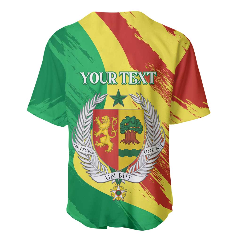 Afro Senegal Independence Day Baseball Jersey Coat Of Arms Grunge Style LT14