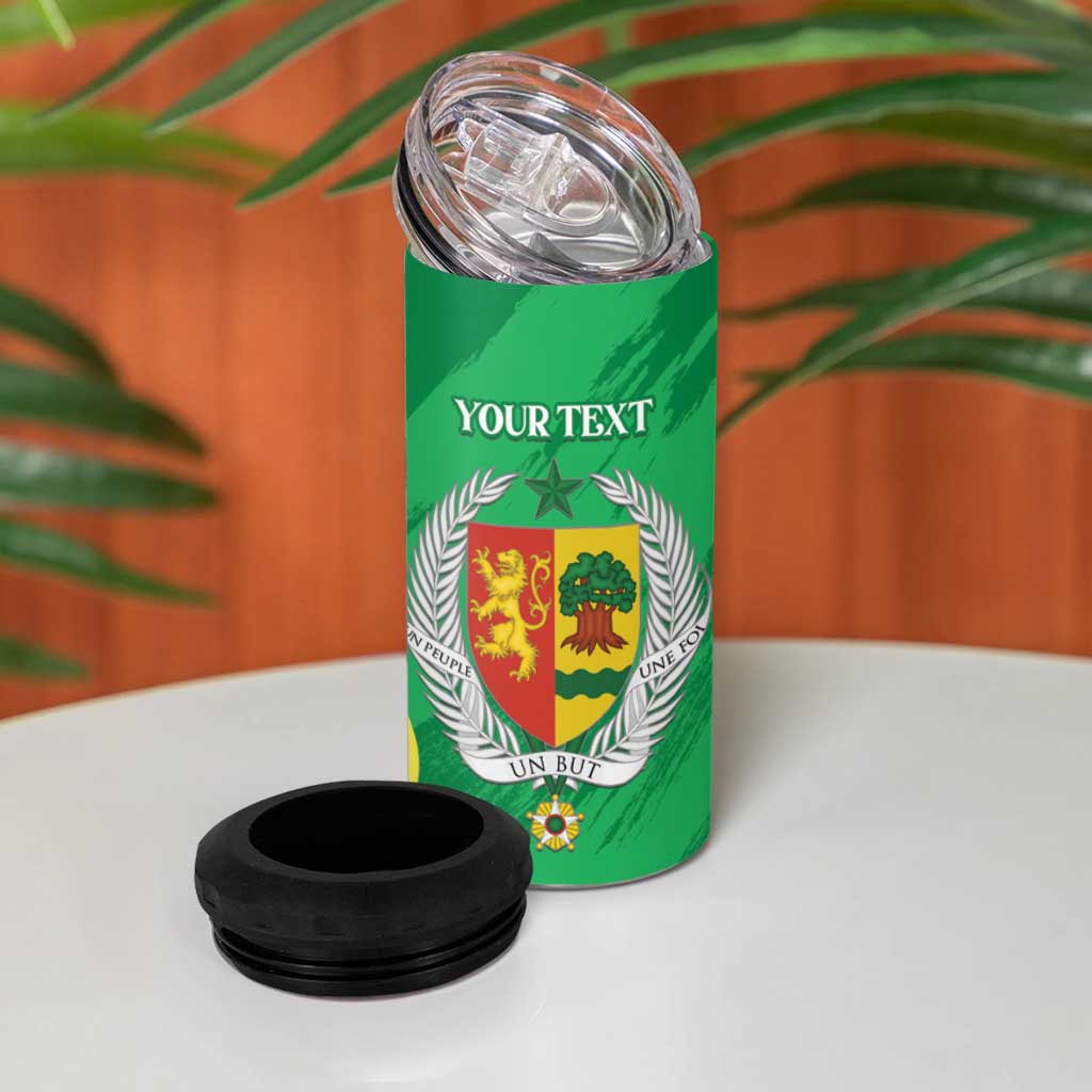 Afro Senegal Independence Day 4 in 1 Can Cooler Tumbler Coat Of Arms Grunge Style LT14