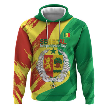 Senegal Independence Day Hoodie Coat Of Arms Grunge Style LT14