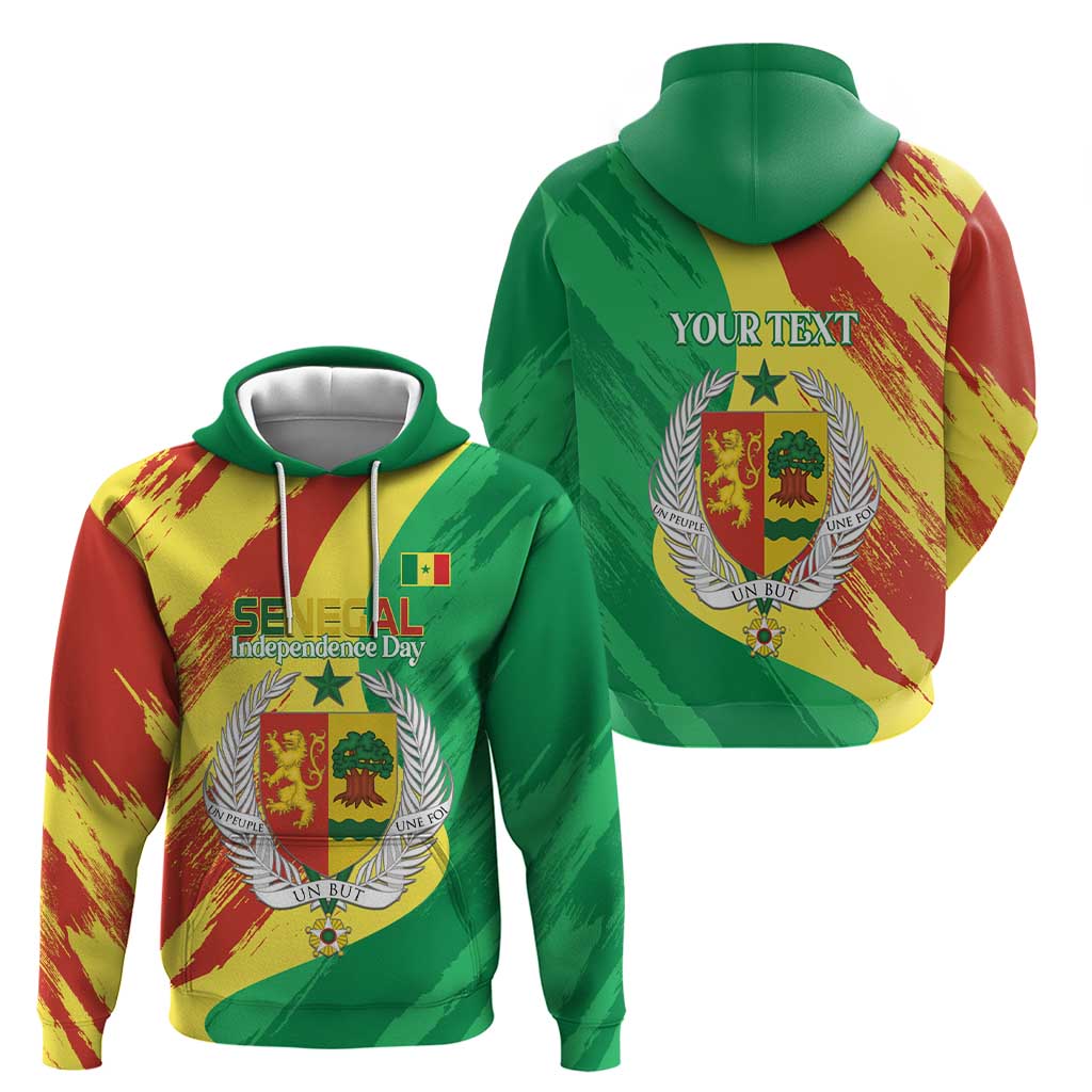 Senegal Independence Day Hoodie Coat Of Arms Grunge Style LT14