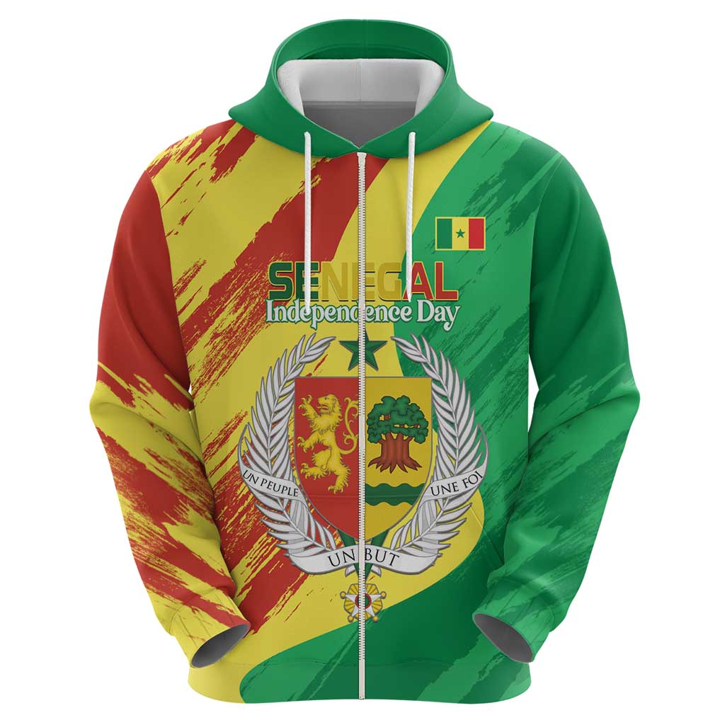 Senegal Independence Day Hoodie Coat Of Arms Grunge Style LT14