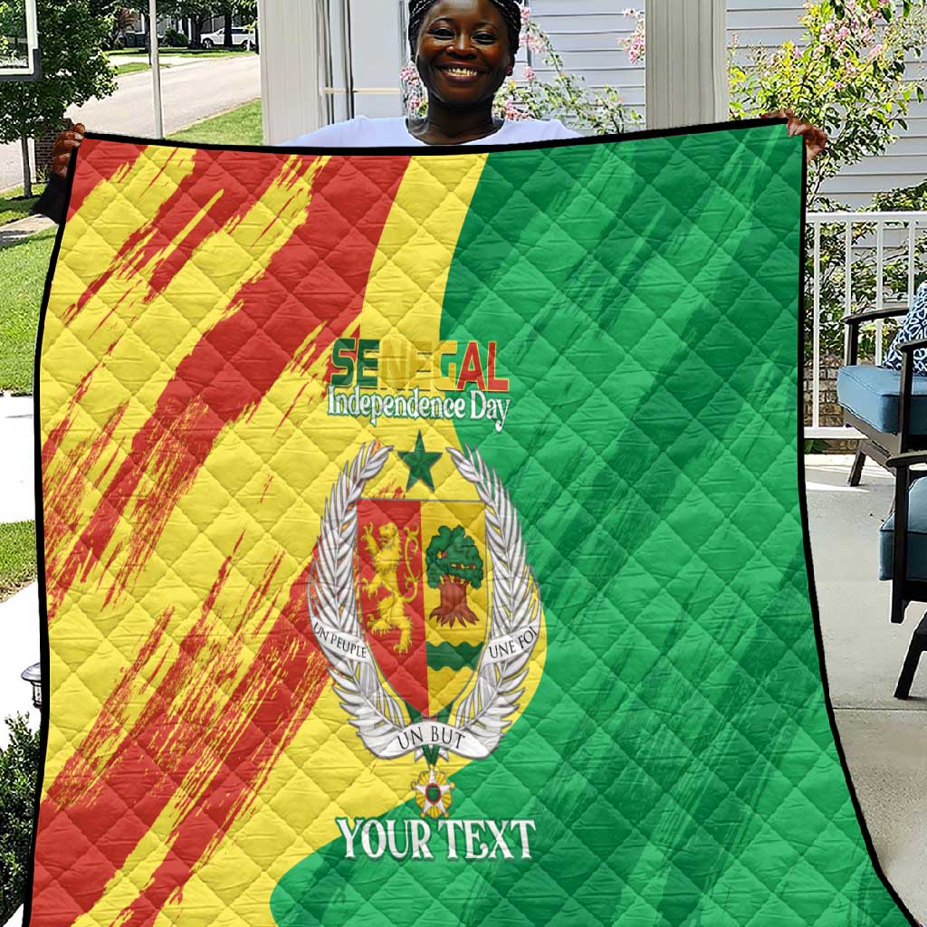 Afro Senegal Independence Day Quilt Coat Of Arms Grunge Style LT14