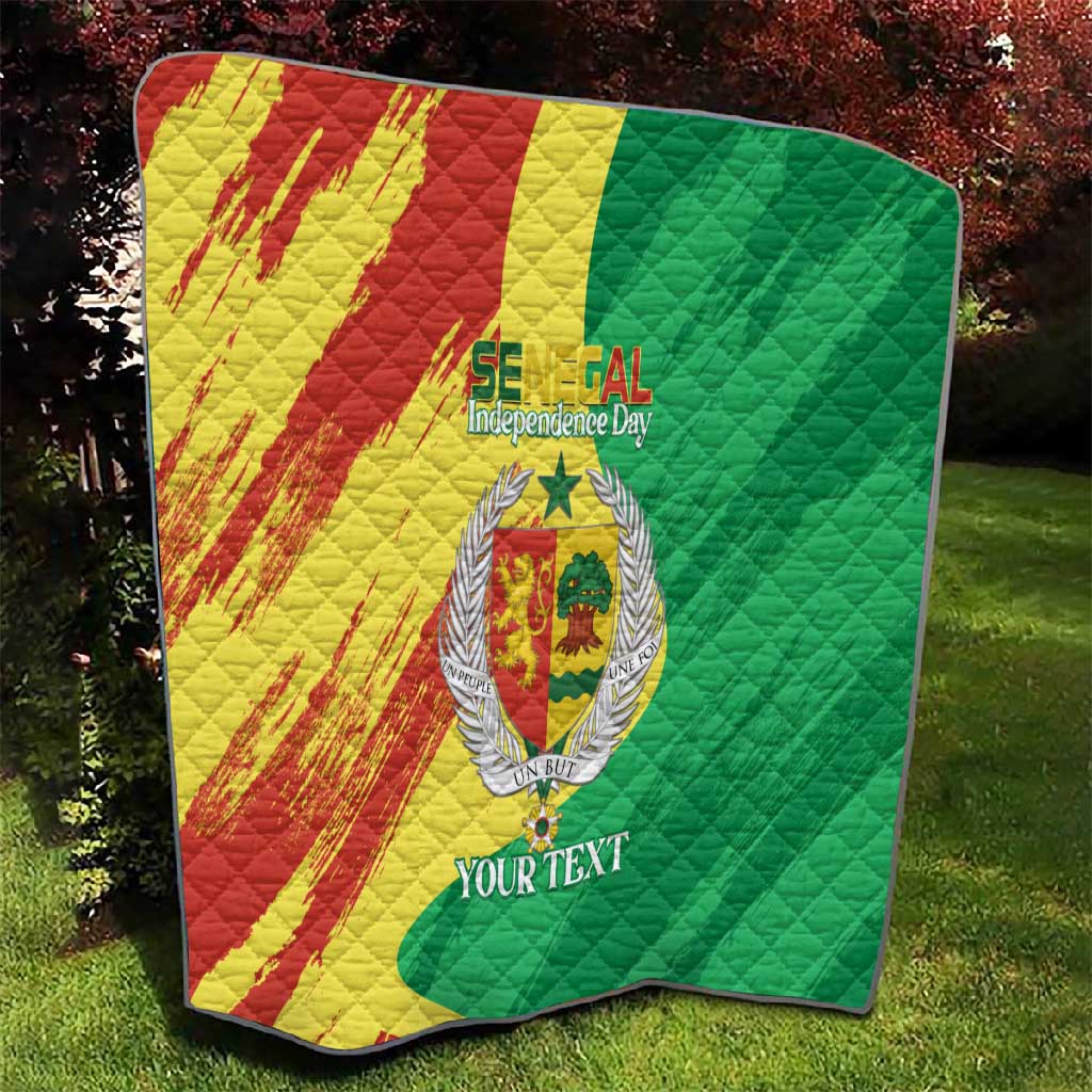 Afro Senegal Independence Day Quilt Coat Of Arms Grunge Style LT14
