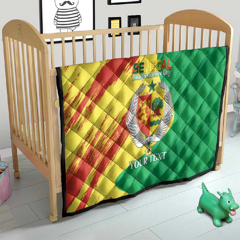 Afro Senegal Independence Day Quilt Coat Of Arms Grunge Style LT14