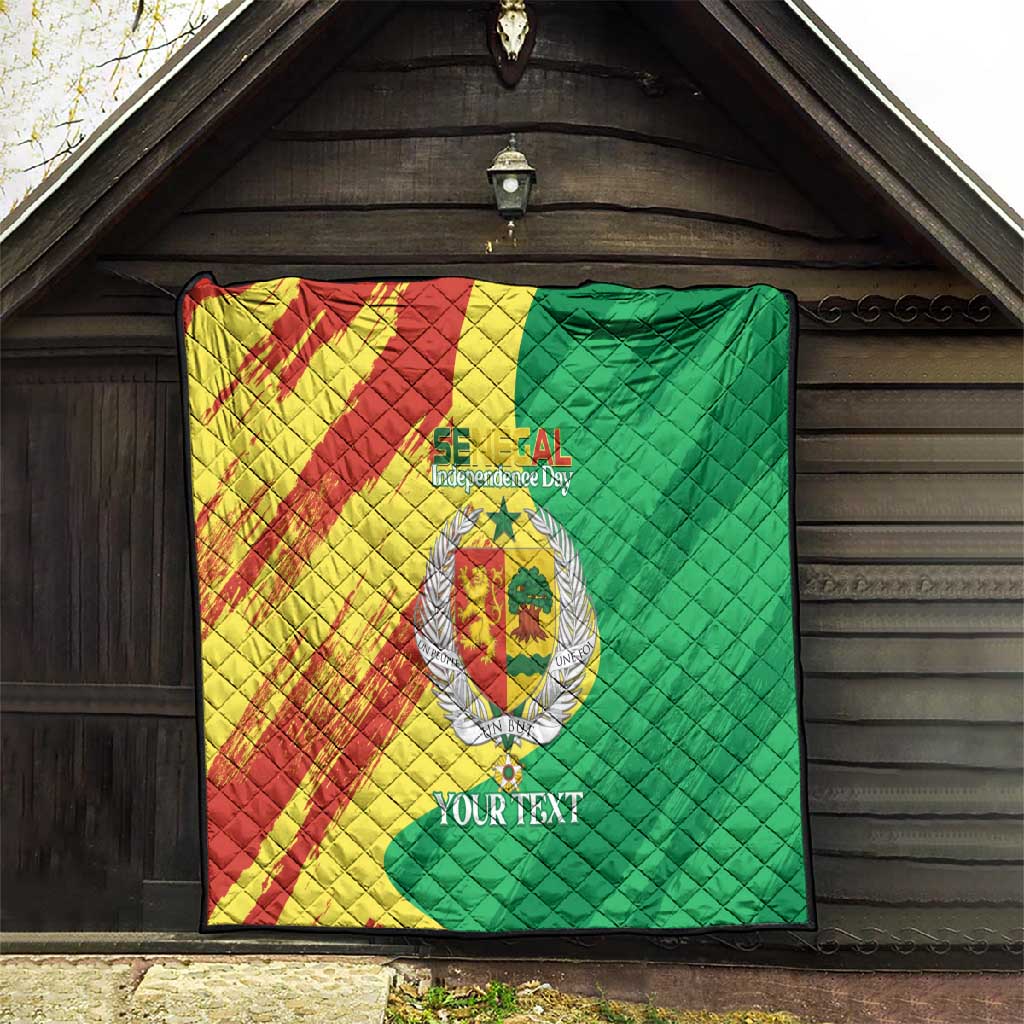 Afro Senegal Independence Day Quilt Coat Of Arms Grunge Style LT14