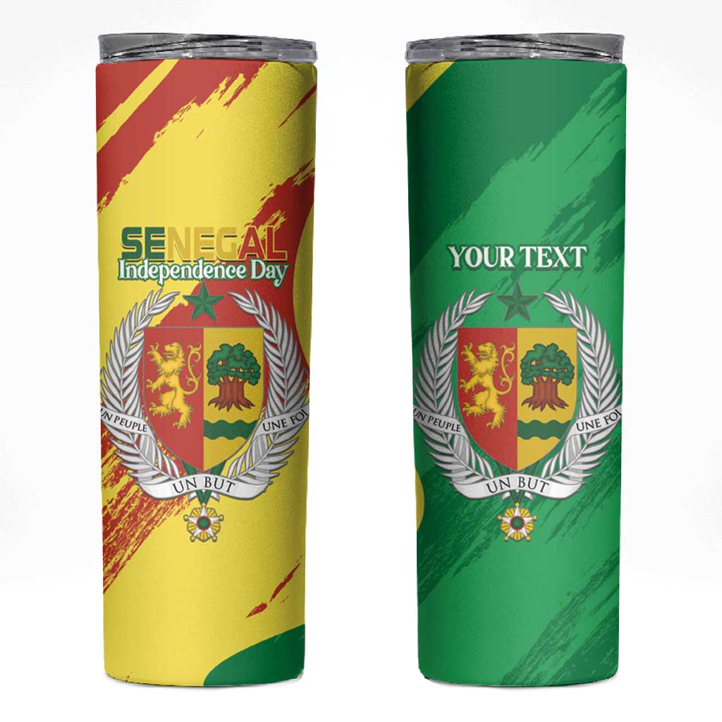 Afro Senegal Independence Day Skinny Tumbler Coat Of Arms Grunge Style LT14