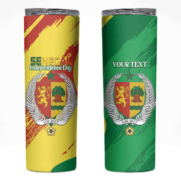 Afro Senegal Independence Day Skinny Tumbler Coat Of Arms Grunge Style LT14