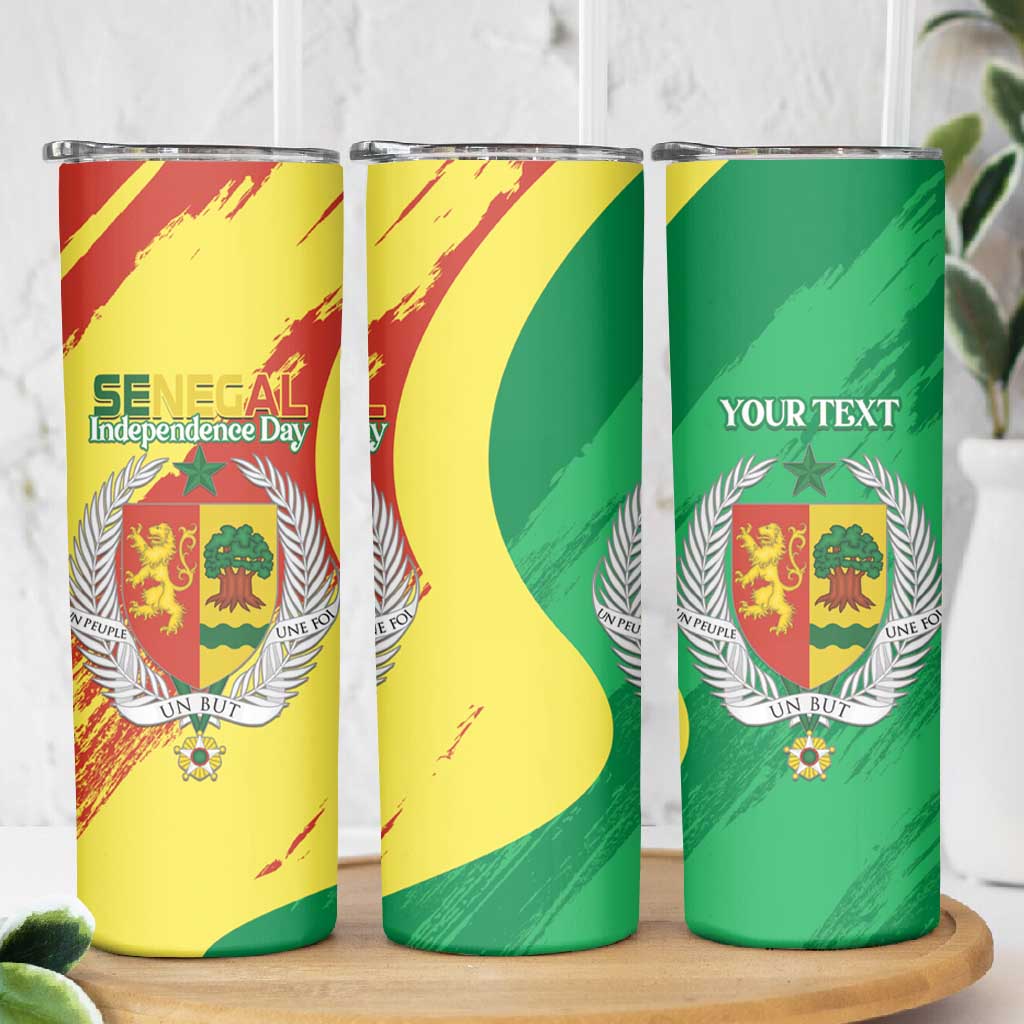 Afro Senegal Independence Day Skinny Tumbler Coat Of Arms Grunge Style LT14