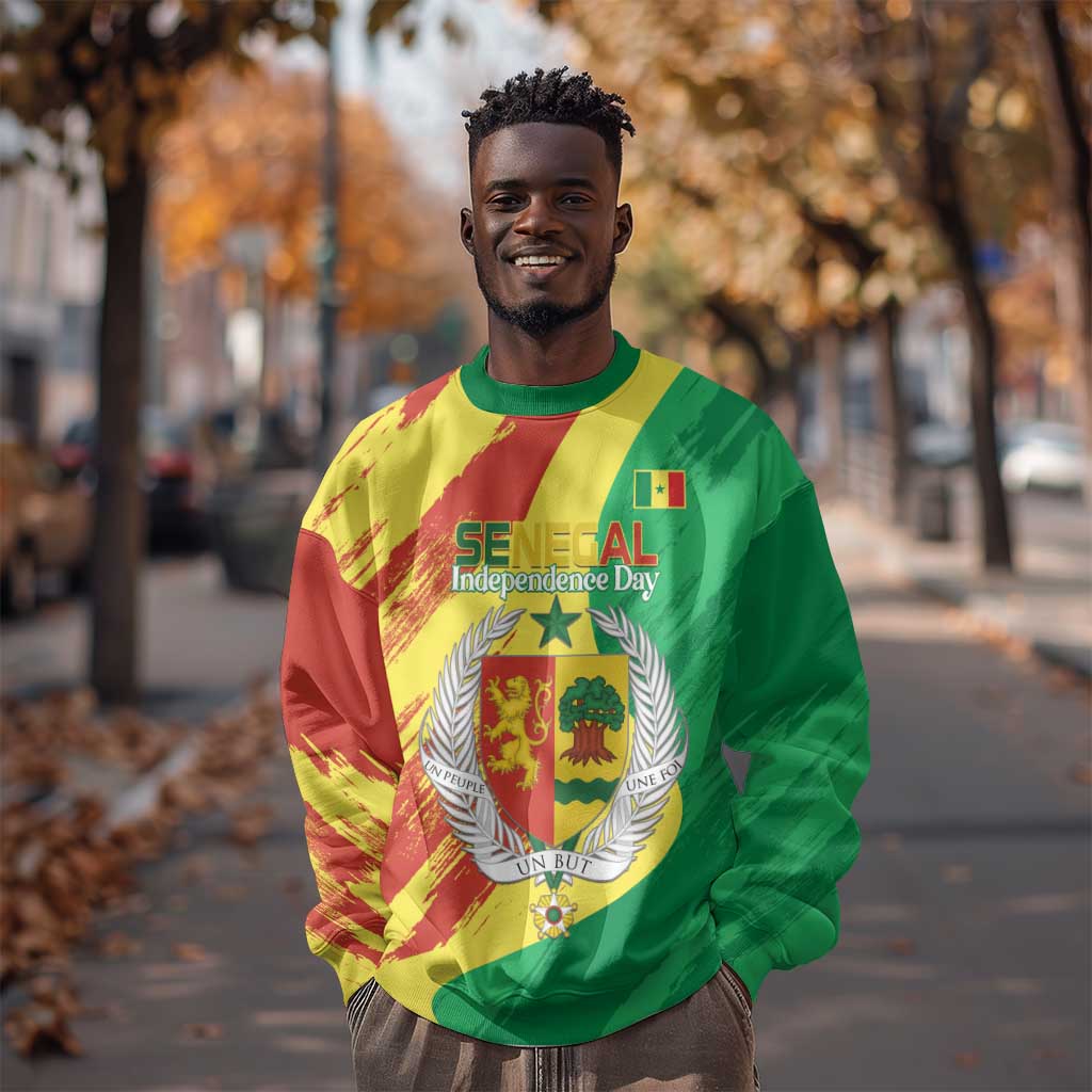 Afro Senegal Independence Day Sweatshirt Coat Of Arms Grunge Style LT14
