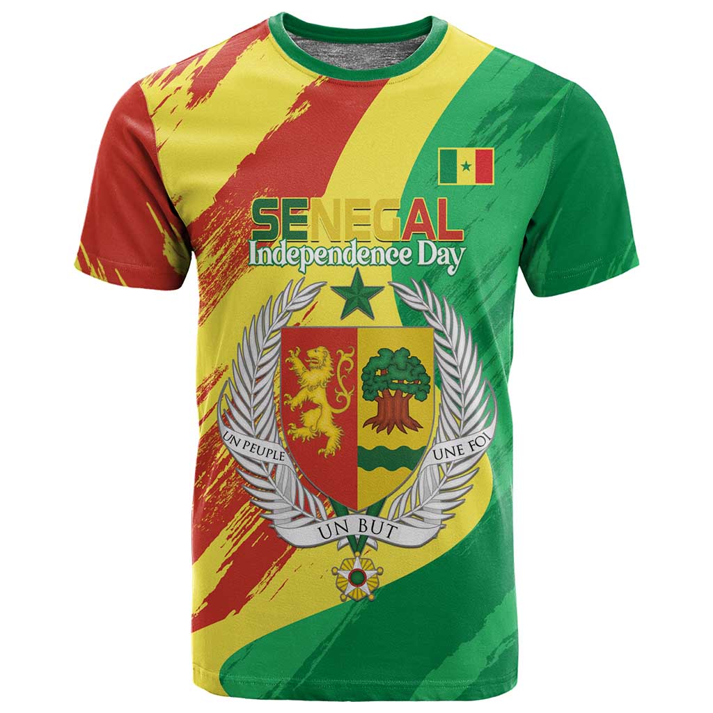 Afro Senegal Independence Day T shirt Coat Of Arms Grunge Style LT14