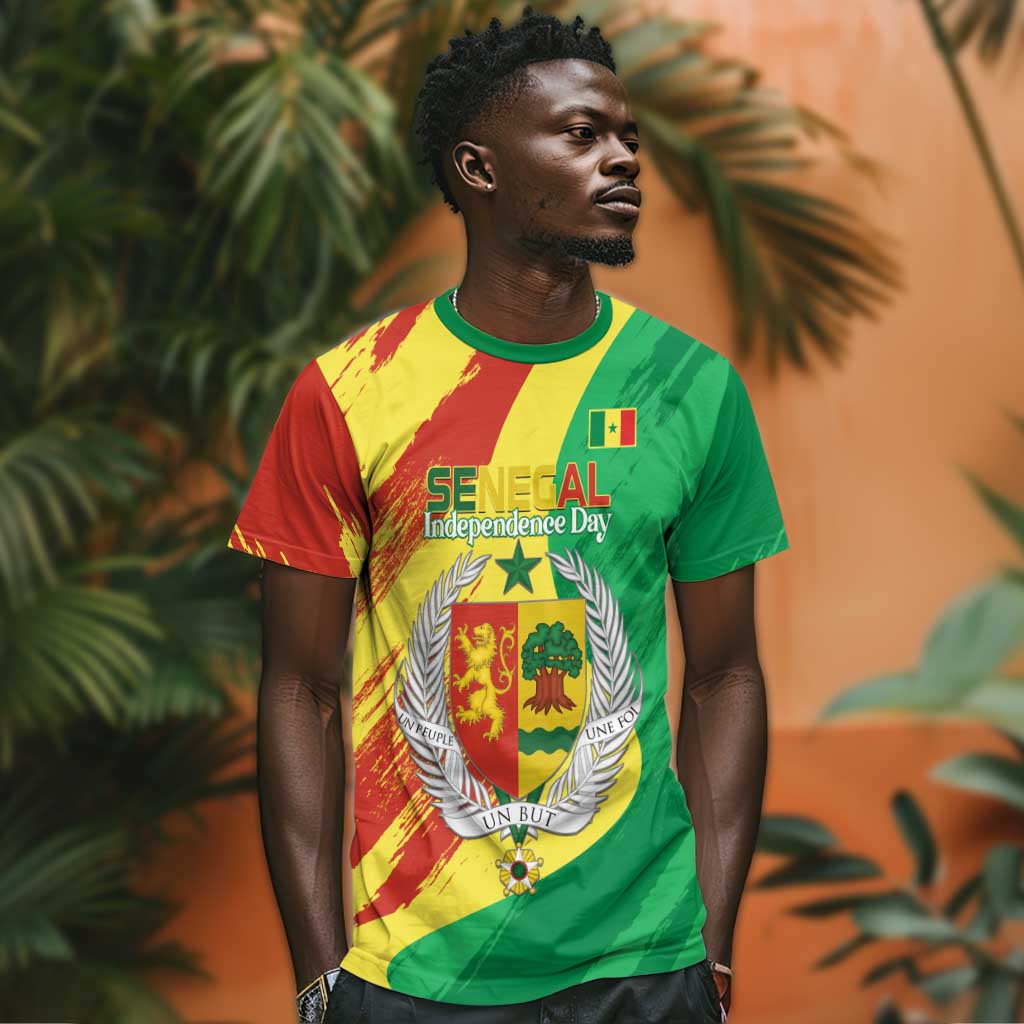 Afro Senegal Independence Day T shirt Coat Of Arms Grunge Style LT14