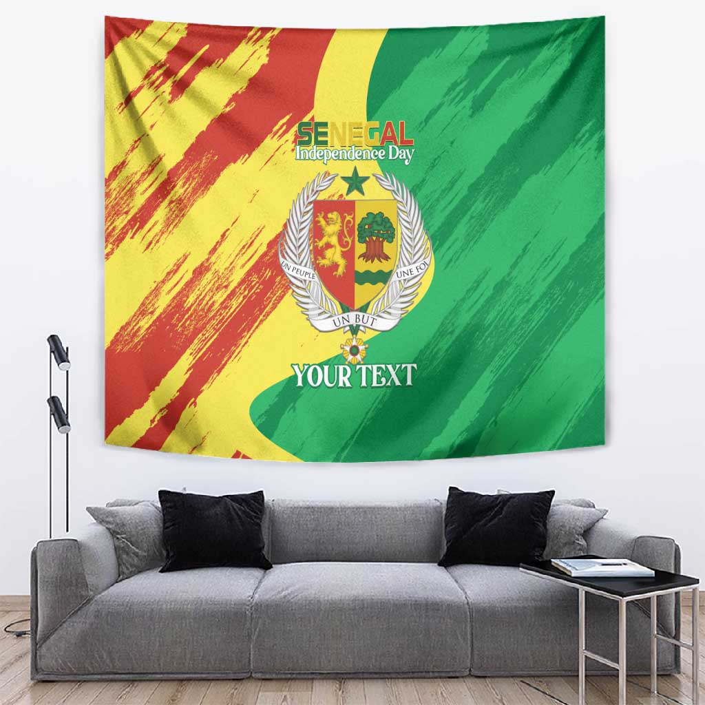 Afro Senegal Independence Day Tapestry Coat Of Arms Grunge Style LT14