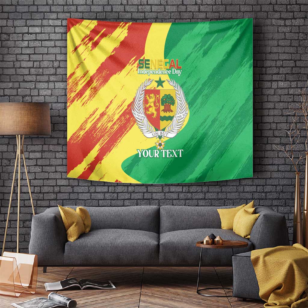 Afro Senegal Independence Day Tapestry Coat Of Arms Grunge Style LT14
