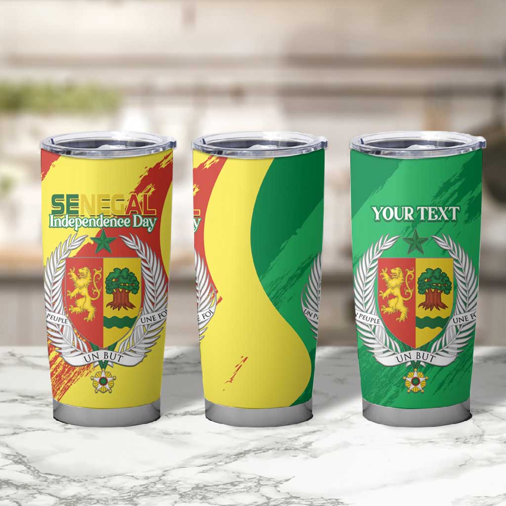 Afro Senegal Independence Day Tumbler Cup Coat Of Arms Grunge Style LT14