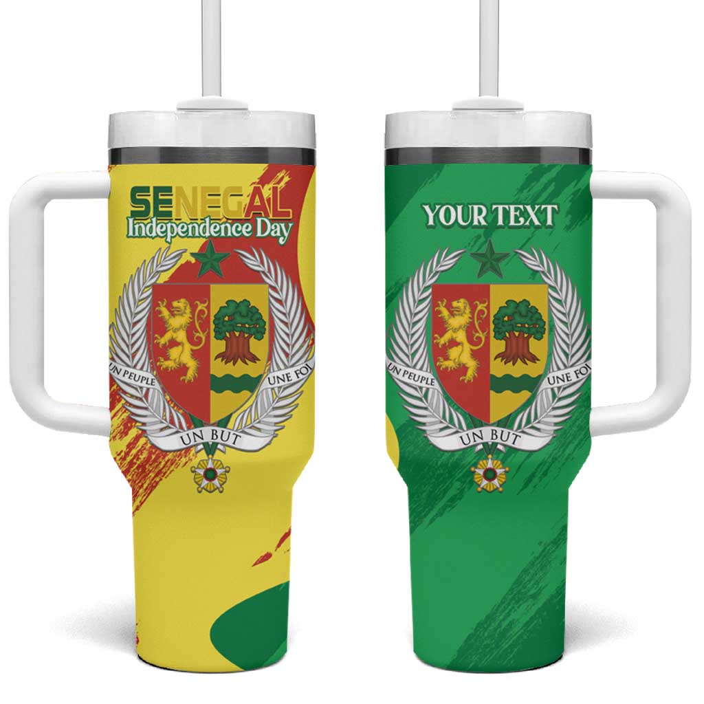 Afro Senegal Independence Day Tumbler With Handle Coat Of Arms Grunge Style LT14