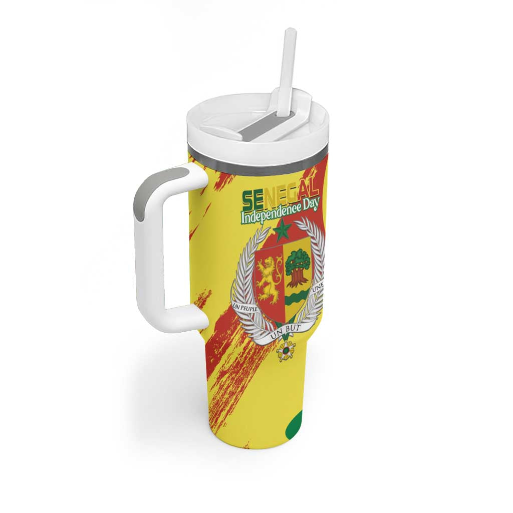 Afro Senegal Independence Day Tumbler With Handle Coat Of Arms Grunge Style LT14
