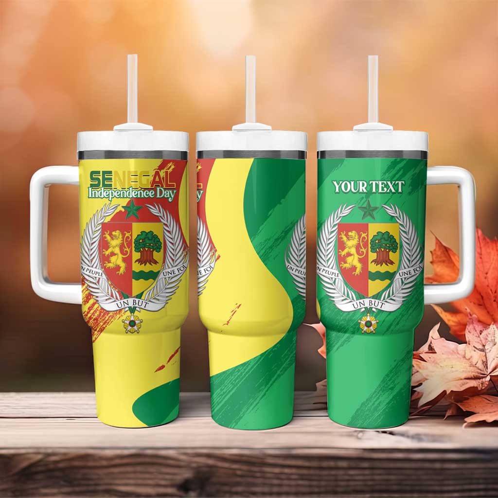 Afro Senegal Independence Day Tumbler With Handle Coat Of Arms Grunge Style LT14