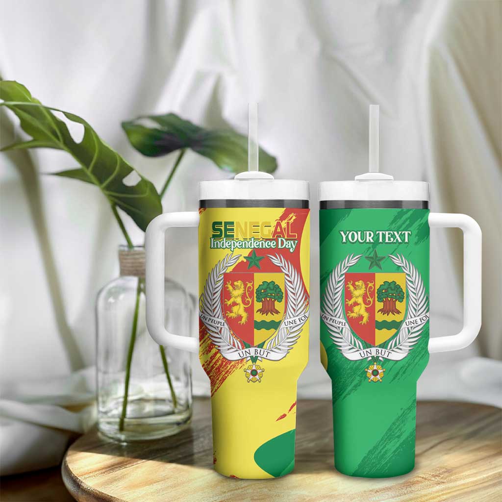 Afro Senegal Independence Day Tumbler With Handle Coat Of Arms Grunge Style LT14