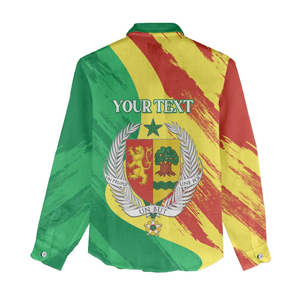 Afro Senegal Independence Day Women Casual Shirt Coat Of Arms Grunge Style LT14