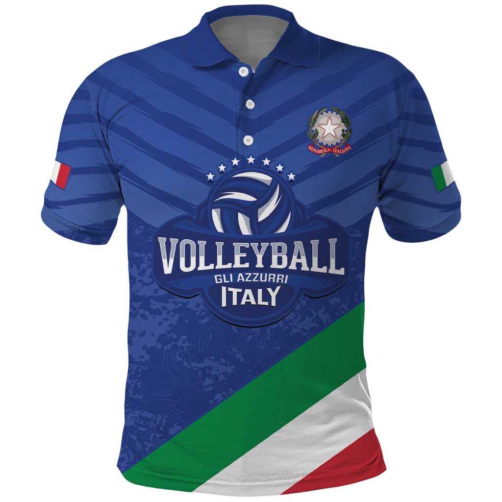Custom Italy Volleyball Polo Shirt 2025 Gli Azzurri LT14