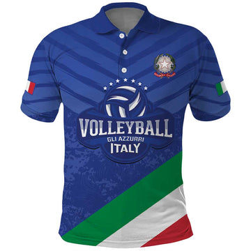 Custom Italy Volleyball Polo Shirt 2025 Gli Azzurri LT14