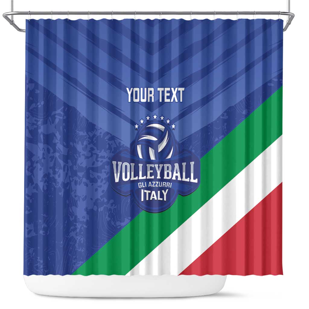 Custom Italy Volleyball Shower Curtain 2025 Gli Azzurri LT14