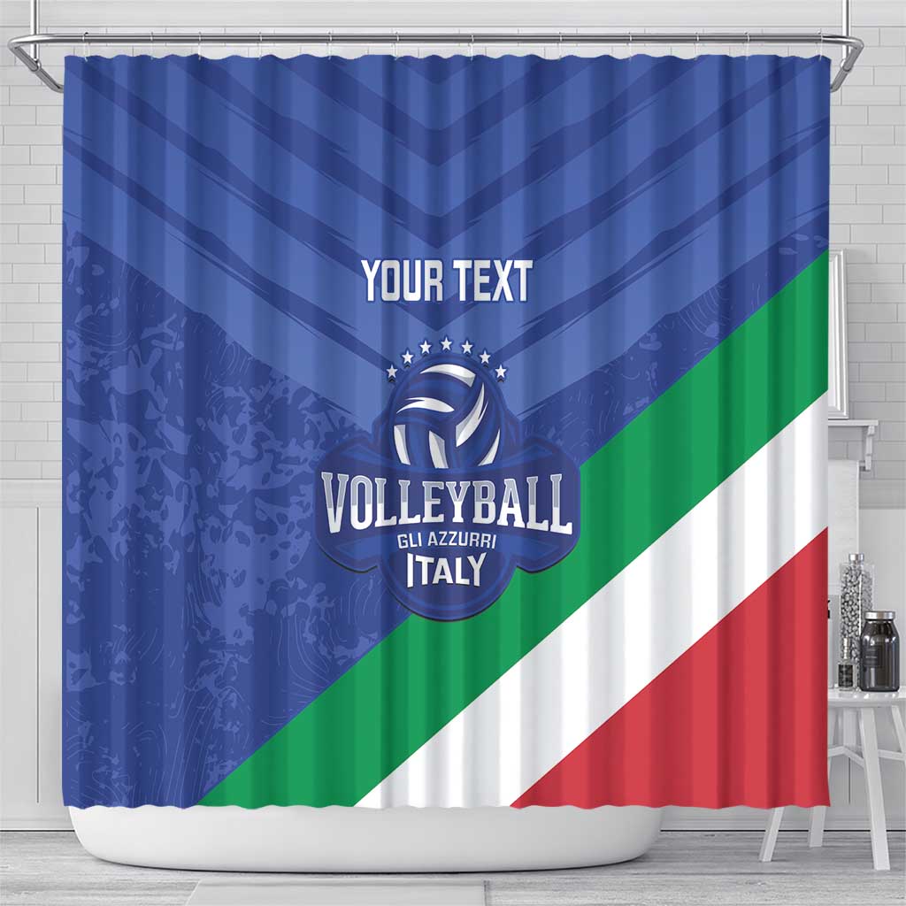 Custom Italy Volleyball Shower Curtain 2025 Gli Azzurri LT14