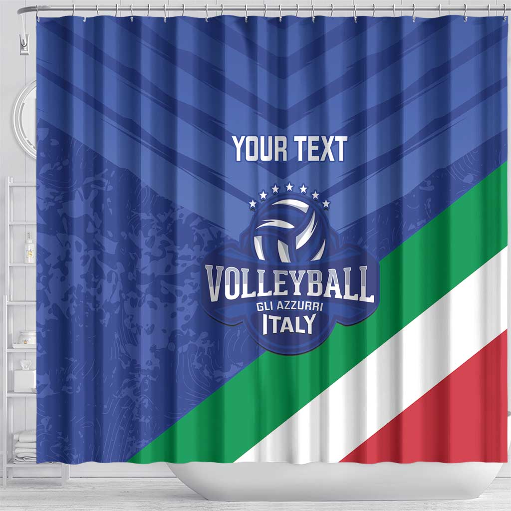 Custom Italy Volleyball Shower Curtain 2025 Gli Azzurri LT14