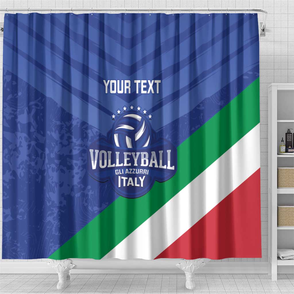 Custom Italy Volleyball Shower Curtain 2025 Gli Azzurri LT14