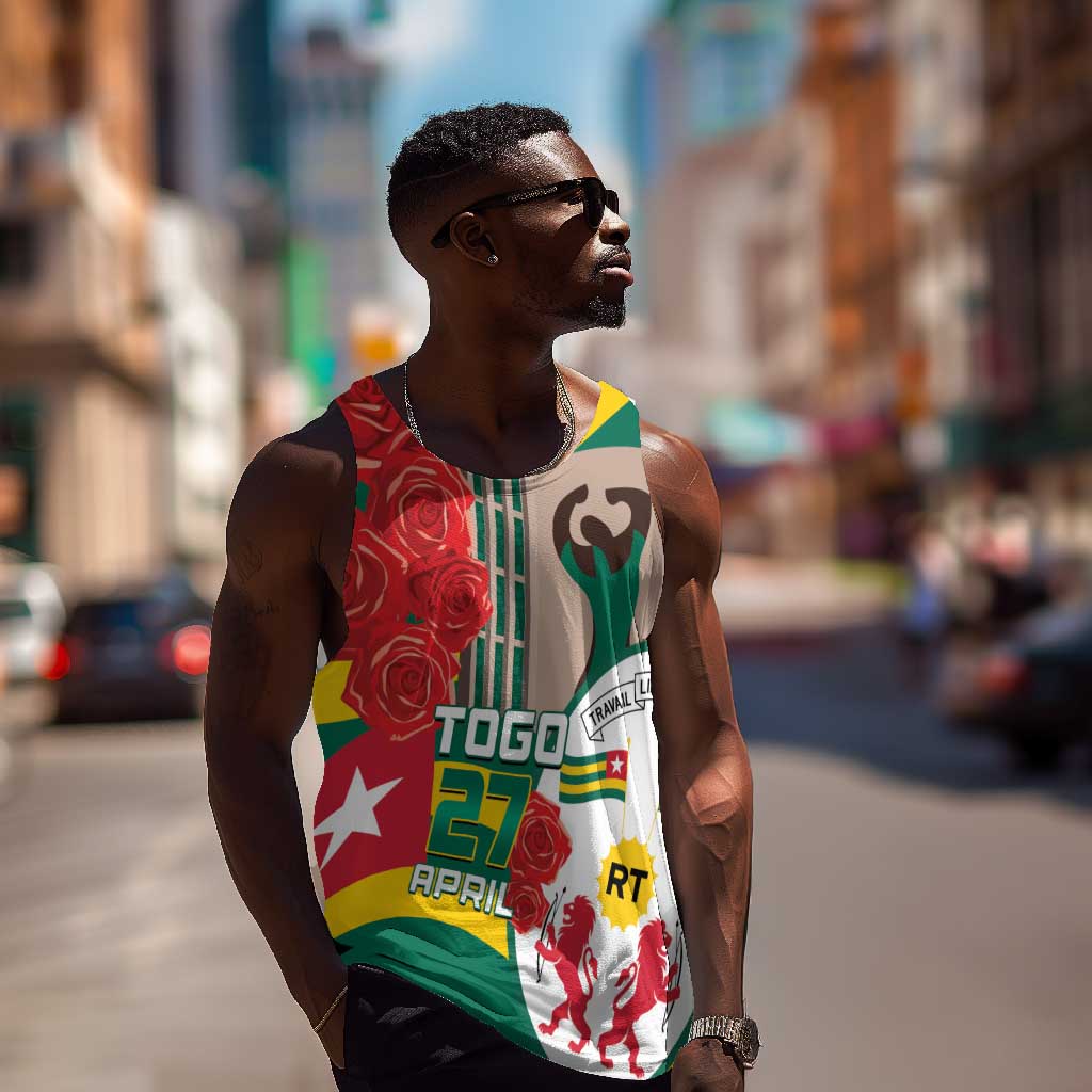 Republique Togolaise Monument de l'Independance Men Tank Top African Pinkish Rose Coat Of Arms LT14