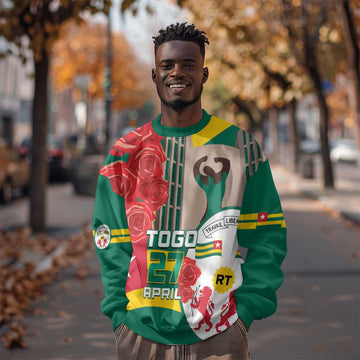 Republique Togolaise Monument de l'Independance Sweatshirt African Pinkish Rose Coat Of Arms LT14