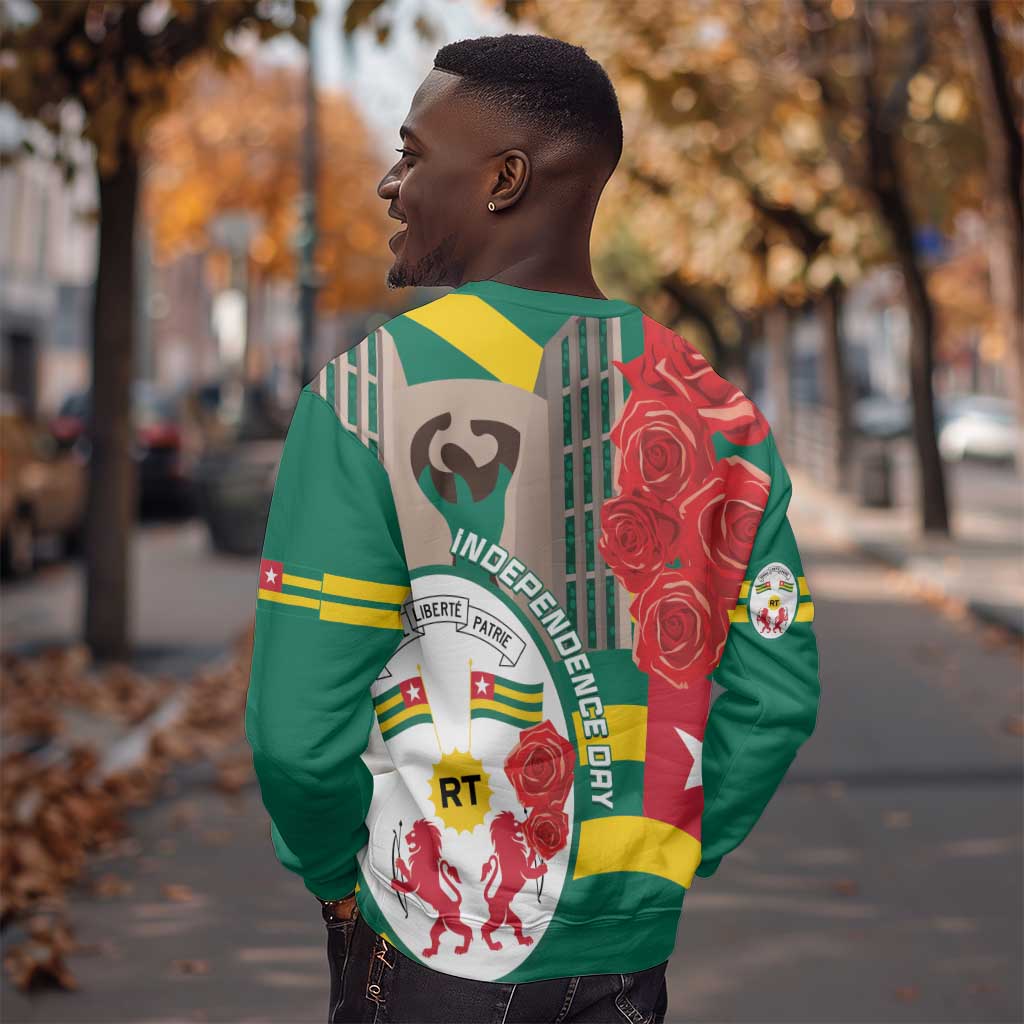 Republique Togolaise Monument de l'Independance Sweatshirt African Pinkish Rose Coat Of Arms LT14