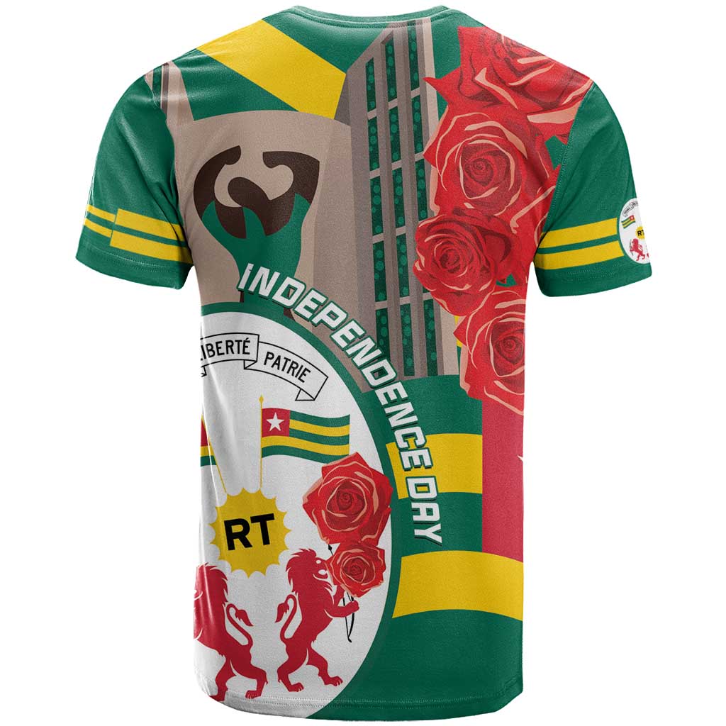 Republique Togolaise Monument de l'Independance T shirt African Pinkish Rose Coat Of Arms LT14