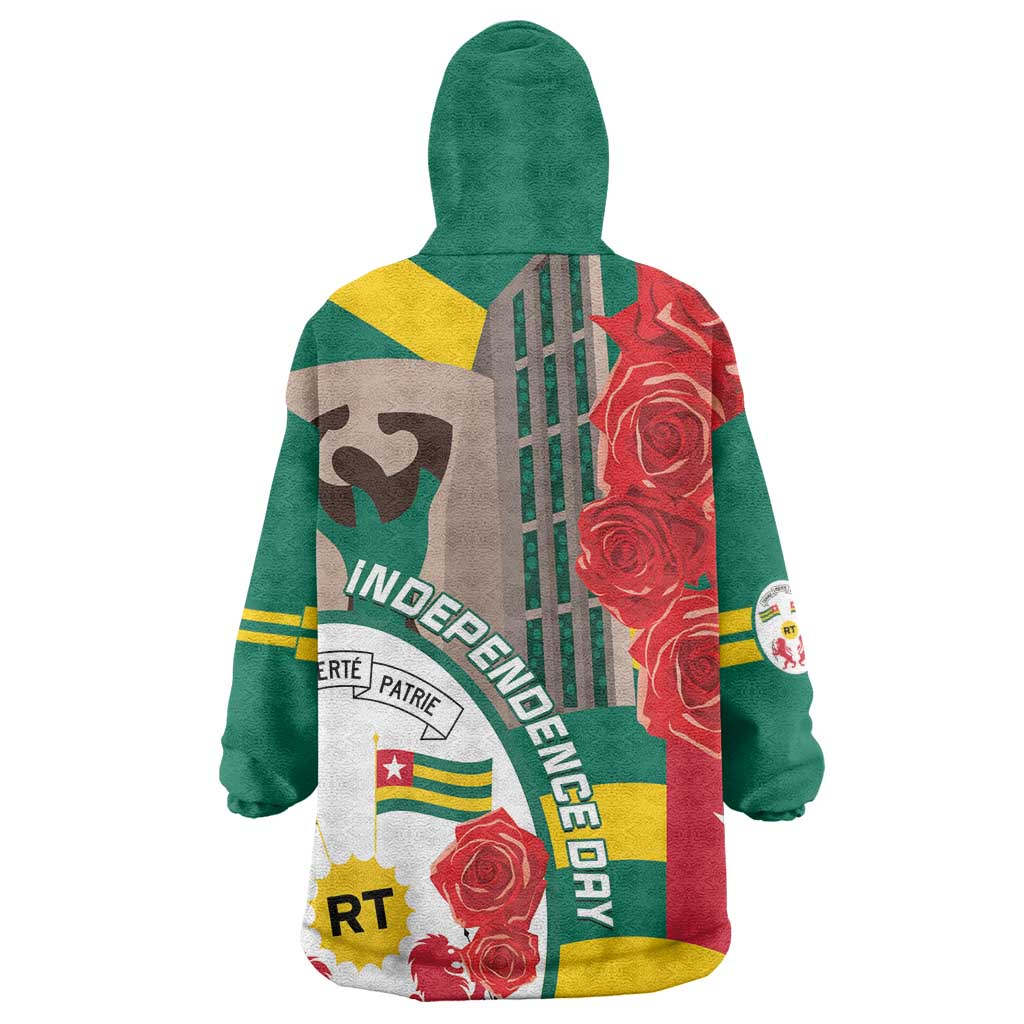 Republique Togolaise Monument de l'Independance Wearable Blanket Hoodie African Pinkish Rose Coat Of Arms LT14