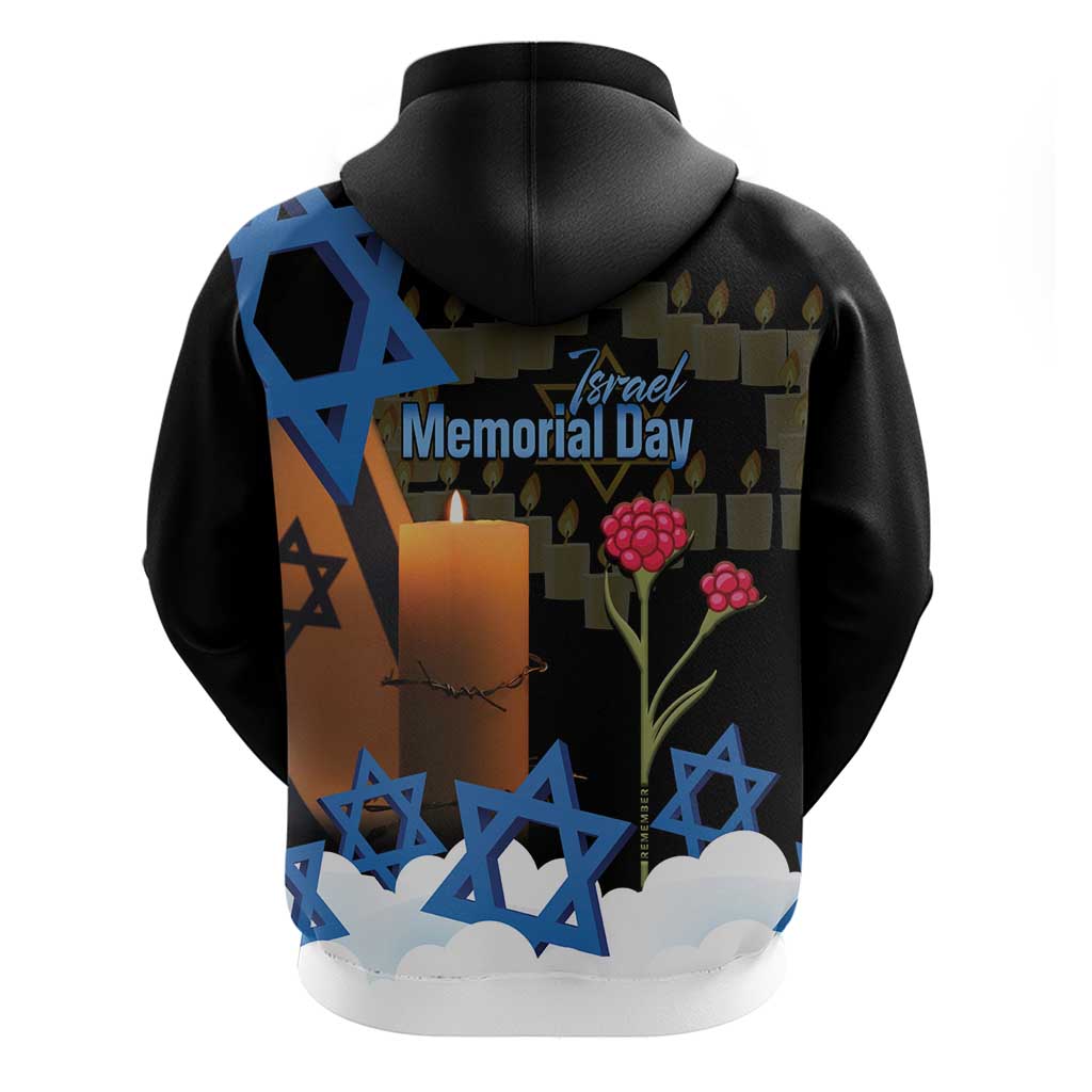 Israel Memorial Day Hoodie Red Everlasting Flower With Candle Light LT14