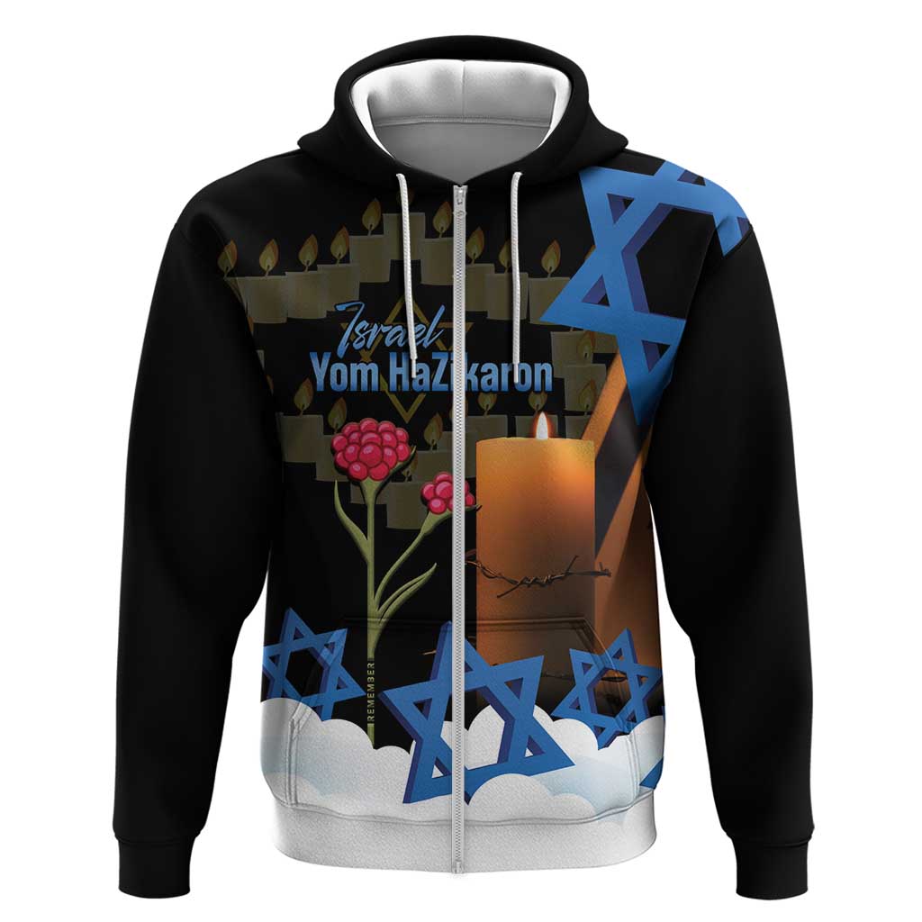 Israel Memorial Day Hoodie Red Everlasting Flower With Candle Light LT14