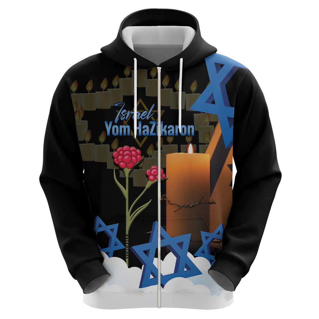 Israel Memorial Day Hoodie Red Everlasting Flower With Candle Light LT14