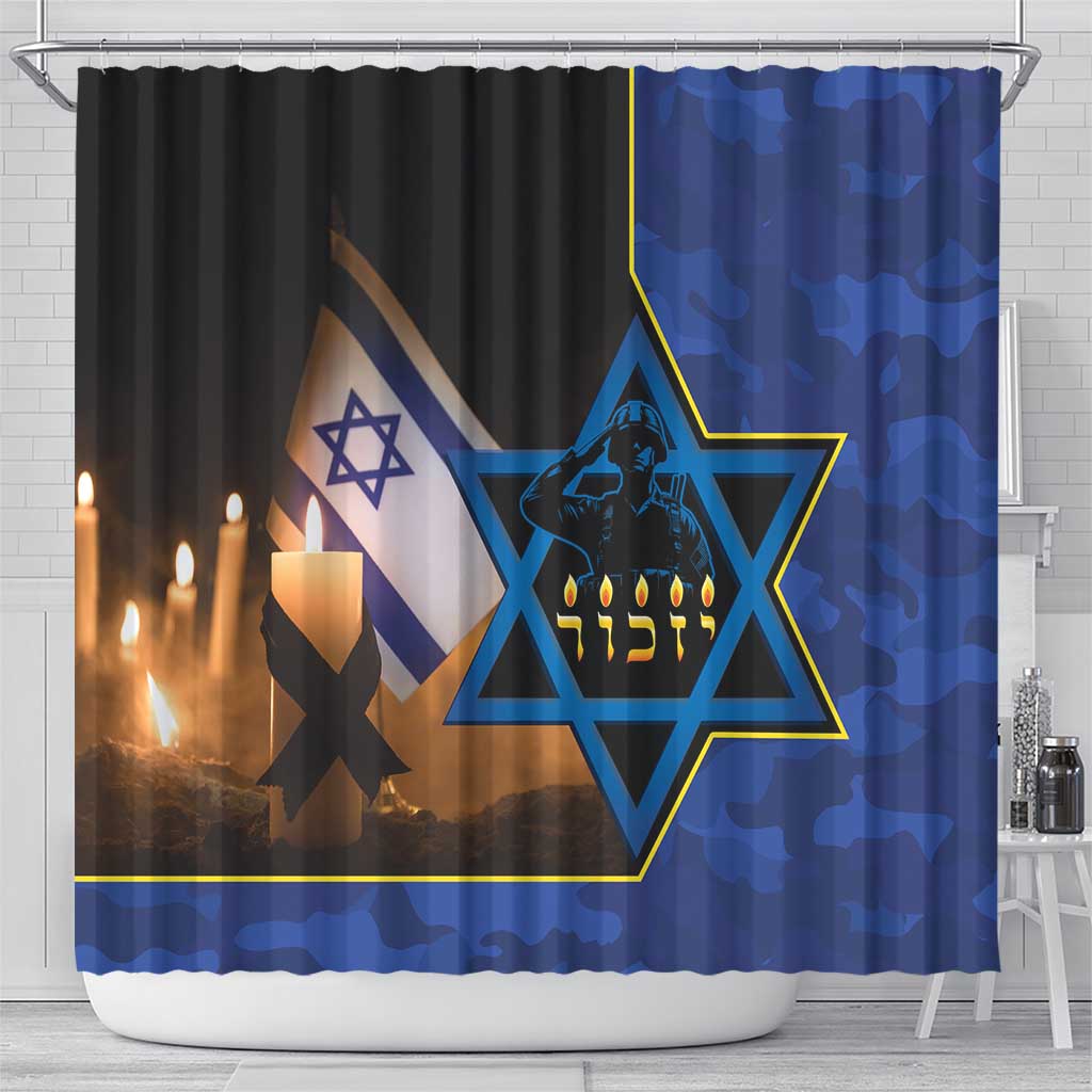 Yom HaZikaron Israel Shower Curtain We Will Always Remember Camouflage Style LT14