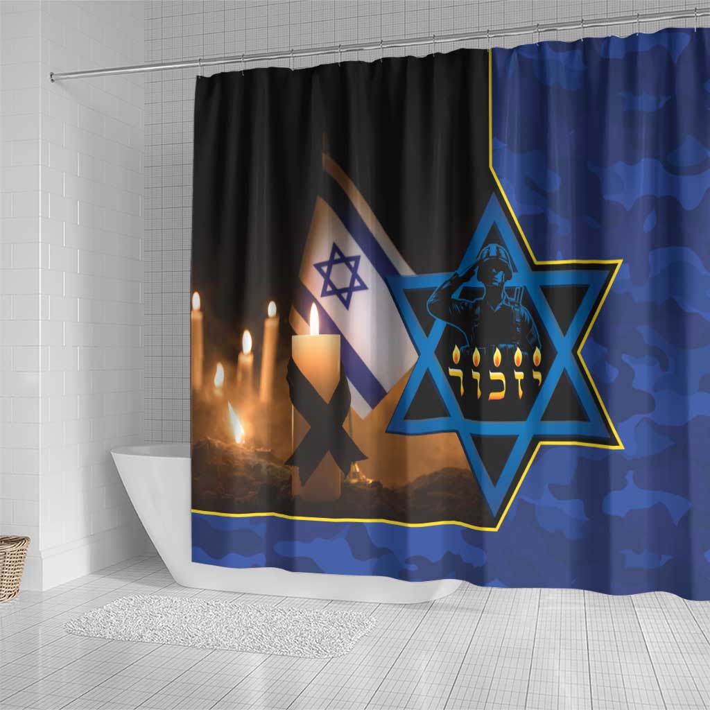 Yom HaZikaron Israel Shower Curtain We Will Always Remember Camouflage Style LT14