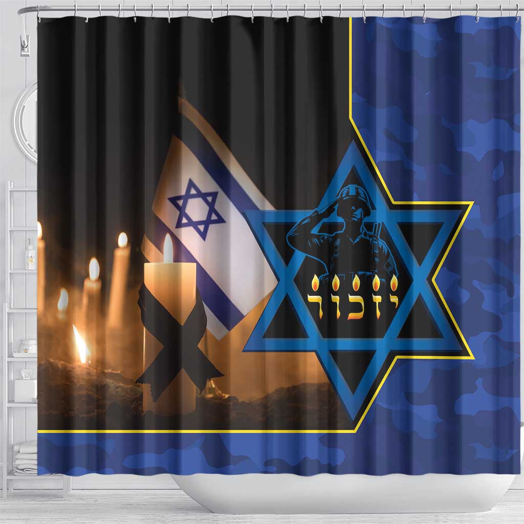 Yom HaZikaron Israel Shower Curtain We Will Always Remember Camouflage Style LT14