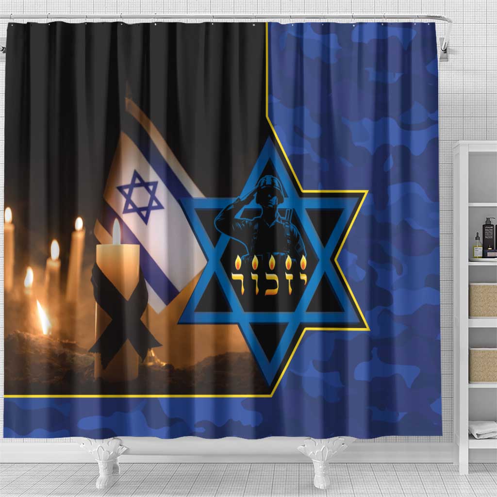 Yom HaZikaron Israel Shower Curtain We Will Always Remember Camouflage Style LT14