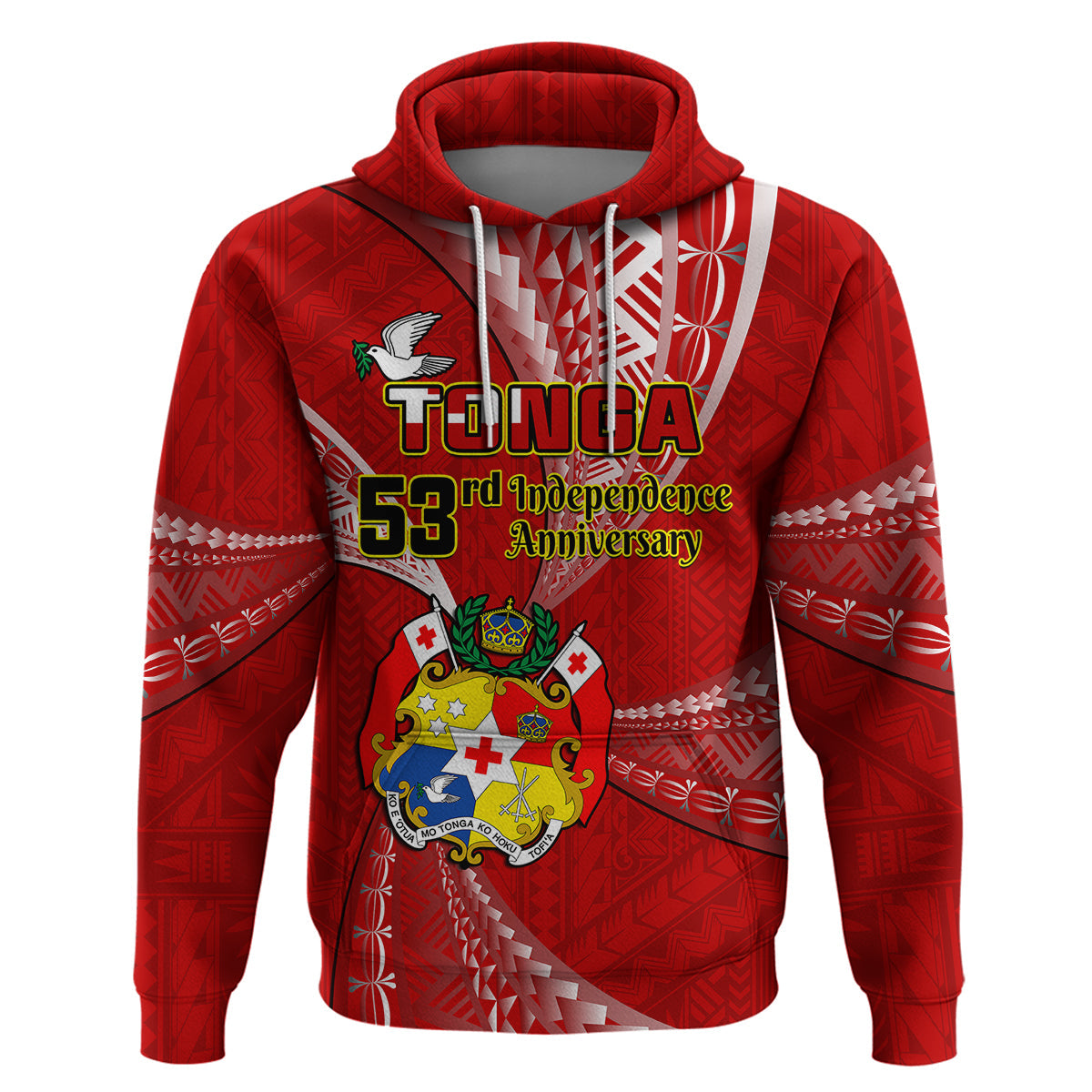Tonga Hoodie Happy 53rd Independence Anniversary Tongan Pattern LT14