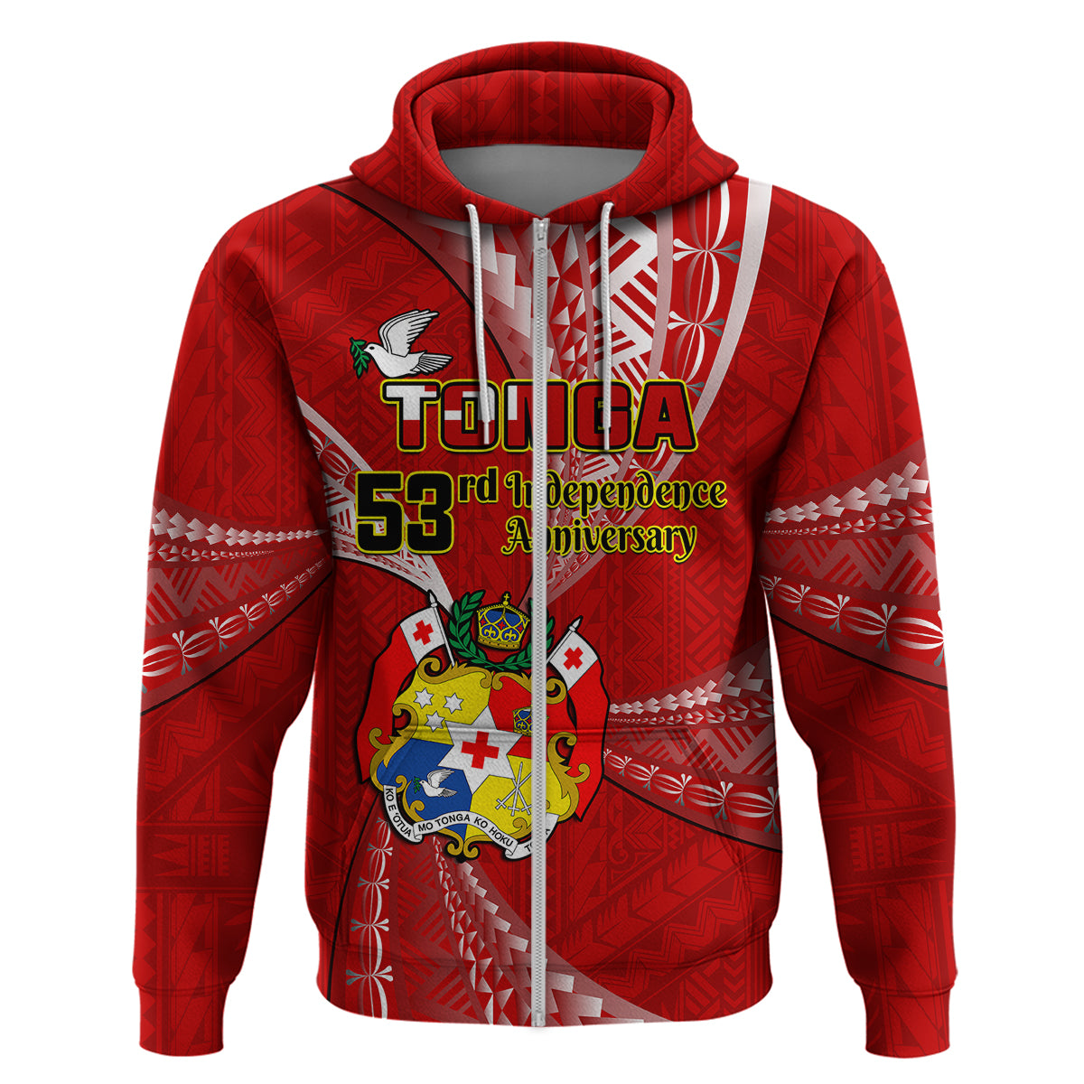 Tonga Hoodie Happy 53rd Independence Anniversary Tongan Pattern LT14