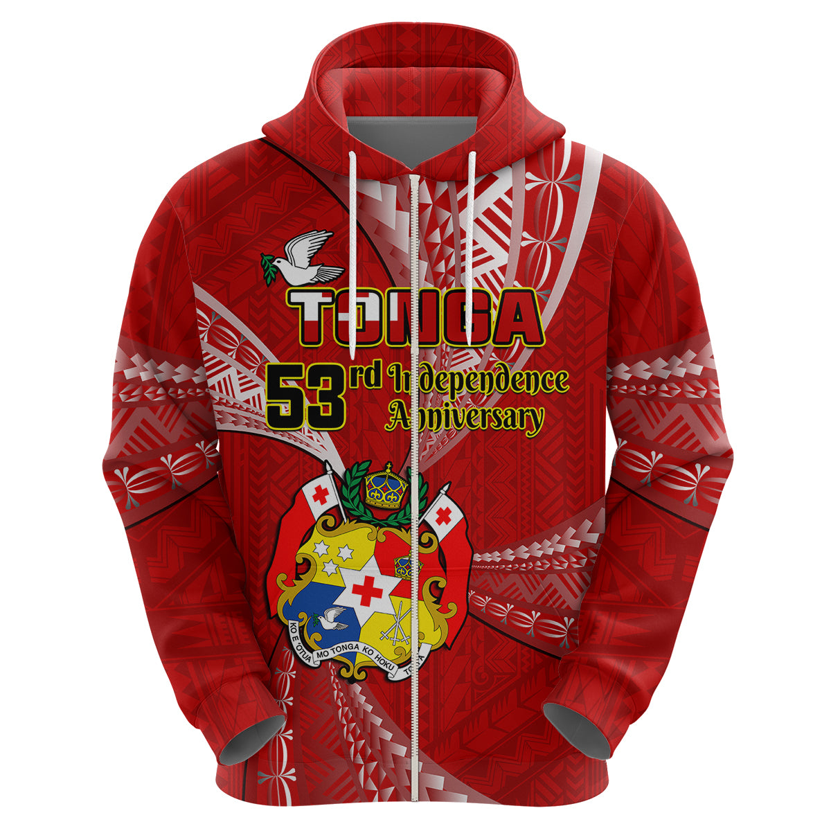 Tonga Hoodie Happy 53rd Independence Anniversary Tongan Pattern LT14